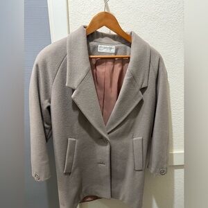 Vintage Pavilion Petite Small 100% Wool Swing Jacket Taupe Made in USA + Bonus 🎁